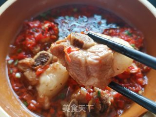 剁辣椒蒸排骨的做法步骤：7