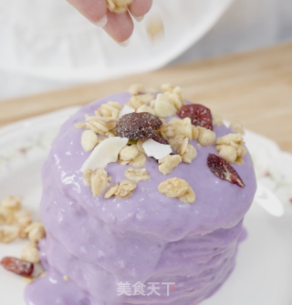 爸爸糖吐司的创意吃法|低脂紫薯芋泥爆浆蛋糕的做法步骤：10