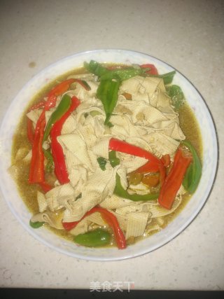 双椒烧豆皮的做法步骤：12