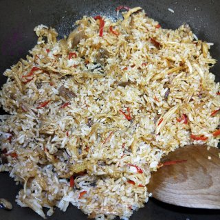 鸡丝炒饭的做法步骤：8