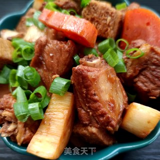 茭白冻豆腐烧排骨的做法步骤：21