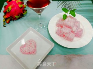 火龙果皮椰蓉果冻的做法步骤：4
