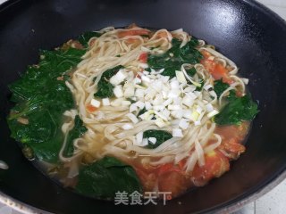 红薯叶西红柿汤面的做法步骤：8