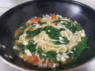 红薯叶西红柿汤面的做法步骤：9