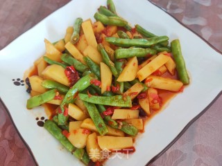 香辣土豆豆角的做法步骤：12