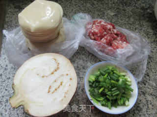 圆茄子肉馅锅贴的做法步骤：1