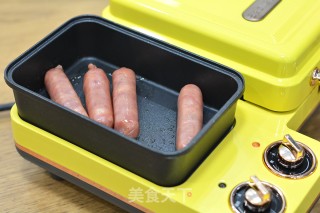 1人食低脂早餐•无油华夫饼&烤香肠的做法步骤：5