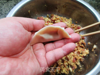 香菇肉末鸡蛋馅锅贴的做法步骤：12