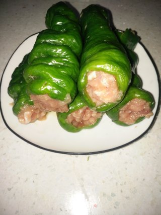 青椒酿肉的做法步骤：5