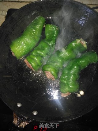 青椒酿肉的做法步骤：8