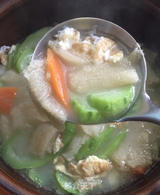丝瓜竹荪煎蛋汤的做法步骤：9