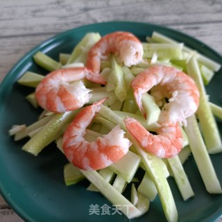 白玉黄瓜拌鲜虾的做法步骤：9