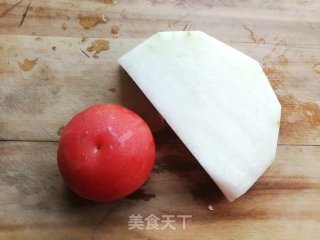 番茄鳞虾烧冬瓜的做法步骤：1