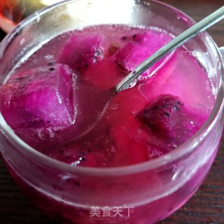 花酿龙果冰气泡水的做法步骤：16