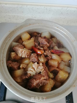 白萝卜牛肉煲的做法步骤：10