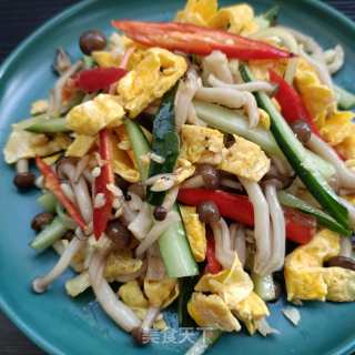 “凉拌菜”蛋皮拌蟹味菇的做法步骤：17