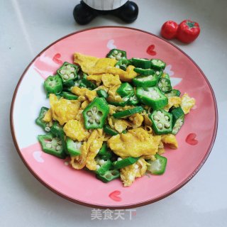 秋葵炒鸡蛋的做法步骤：9
