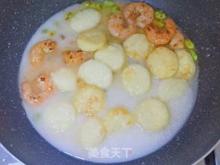 虾仁玉子豆腐的做法步骤：9