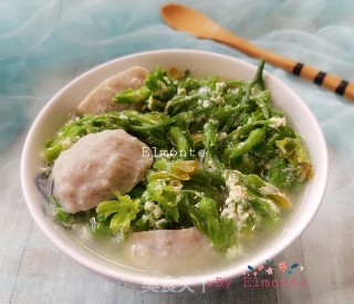 夜香花鱼丸汤的做法步骤：9