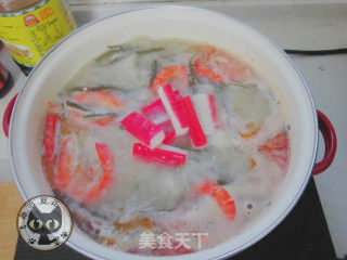 糟粕醋海鲜汤的做法步骤：7