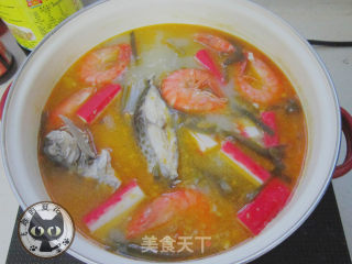 糟粕醋海鲜汤的做法步骤：8