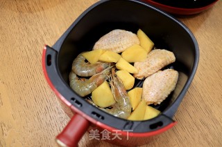 无油解馋的烤翅烤虾烤薯角的做法步骤：5