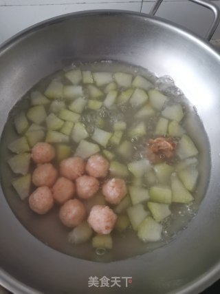 虾球冬瓜味增汤的做法步骤：4