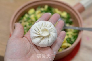 美味快手鸡蛋虾皮韭菜包子两吃的做法步骤：10