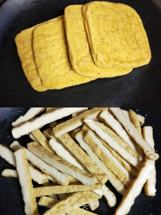 菠菜拌豆干的做法步骤：2