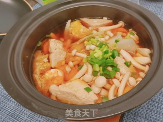虾仁海鲜菇菜煲的做法步骤：9