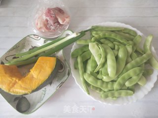 油豆角炖南瓜的做法步骤：1
