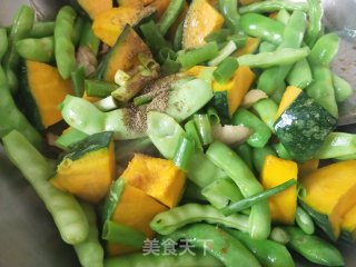 油豆角炖南瓜的做法步骤：6