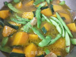 油豆角炖南瓜的做法步骤：7