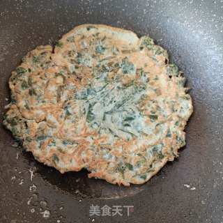 椒香薯叶鹅蛋饼的做法步骤：15