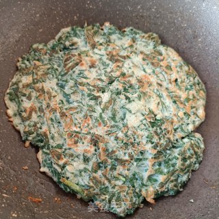 椒香薯叶鹅蛋饼的做法步骤：16