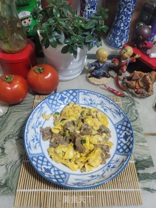牛肉片炒蛋的做法步骤：10