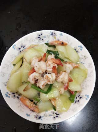 潮汕夏天常见的吊瓜炒虾仁的做法步骤：6