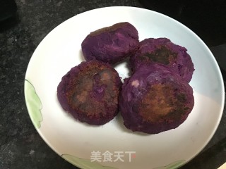 拉丝紫薯饼的做法步骤：3