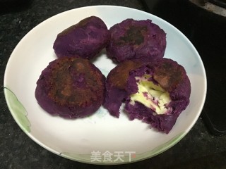 拉丝紫薯饼的做法步骤：4