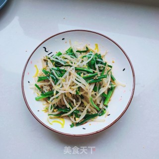 绿豆芽拌韭菜的做法步骤：11