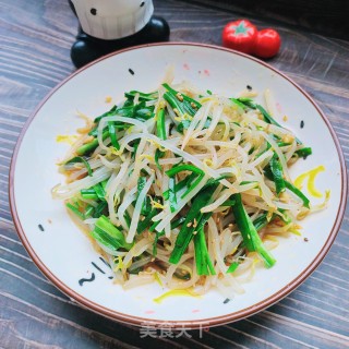 绿豆芽拌韭菜的做法步骤：12