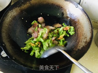青椒炒腊肉的做法步骤：4