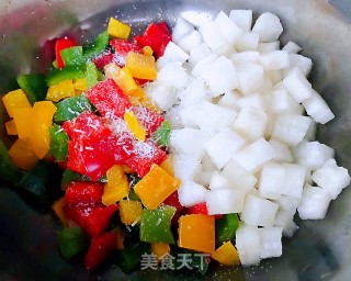 #凉拌菜#凉拌三彩萝卜的做法步骤：8