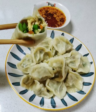 豆角鸡蛋素馅饺子的做法步骤：21