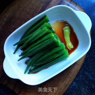 青芥辣酱蘸秋葵的做法步骤：7