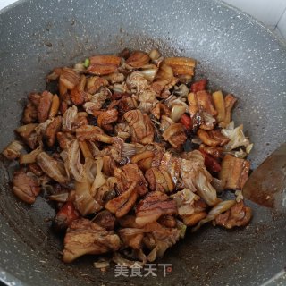 酸包菜烧肉片的做法步骤：15