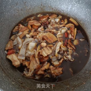 酸包菜烧肉片的做法步骤：16