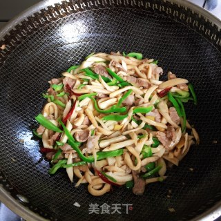 杏鲍菇炒肉的做法步骤：7