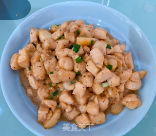 蒜香黑椒鸡肉粒的做法步骤：6