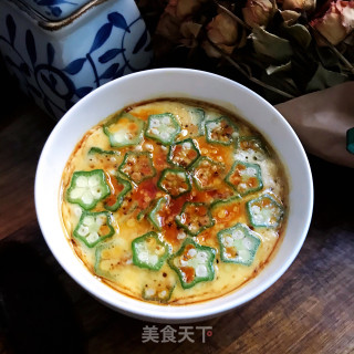 秋葵水蒸蛋的做法步骤：9